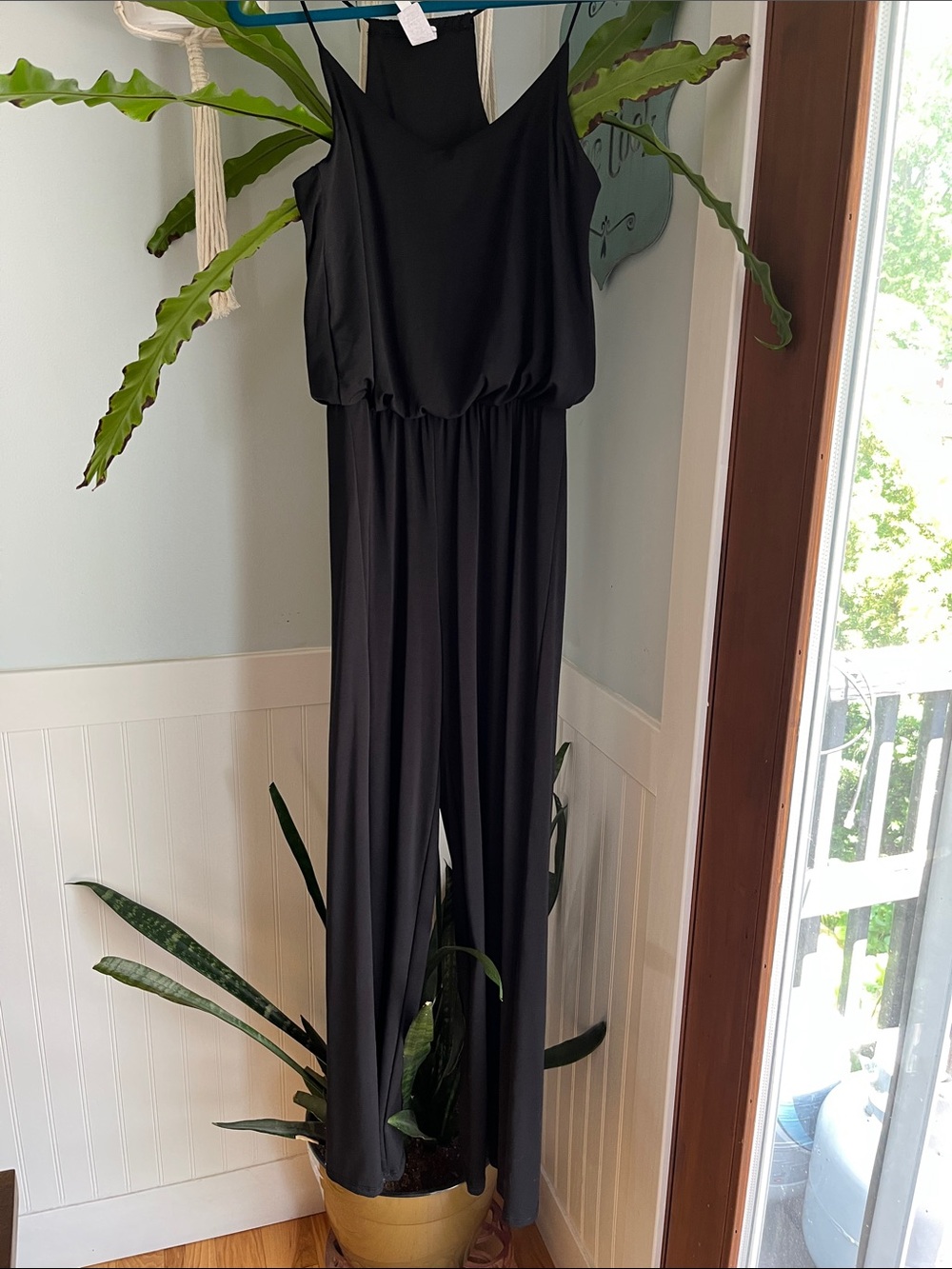 Urban Outfitters Black Sleeveless Wide-Leg Jumpsuit